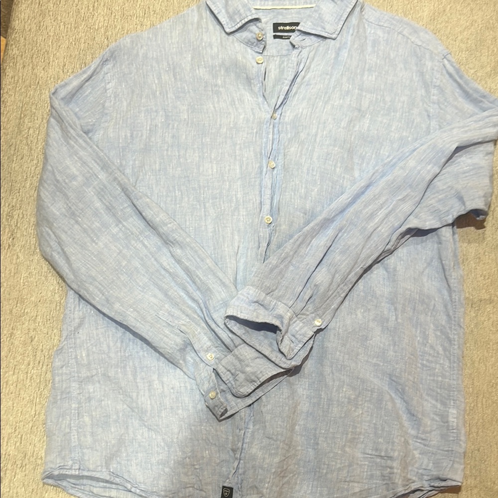 Strellson Men's Light Blue Linen Shirt